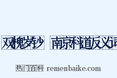 双槐岁钞·南京科道反义词是什么意思的图片
